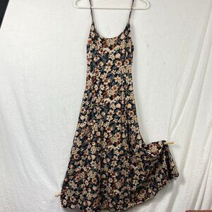 CDC Floral Maxi Dress - Navy and Cream